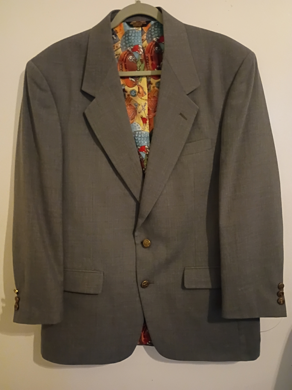 VTG Champion Men's Gray Sport Coat with Decorative Lining Sz 42?
